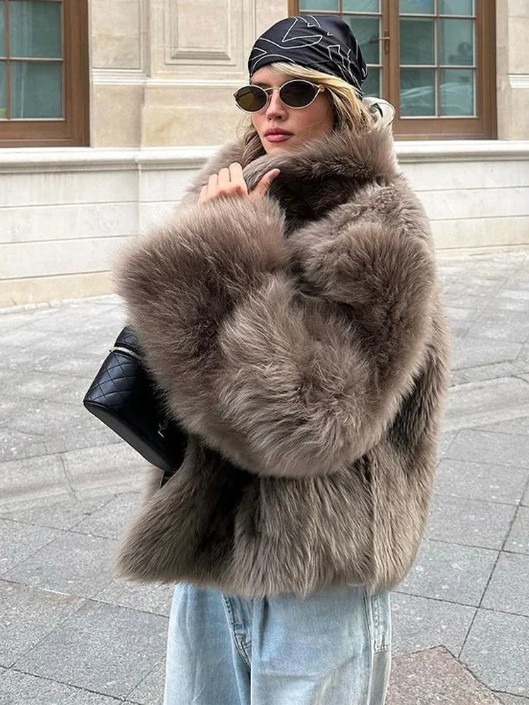 Brown Faux Fur Coat