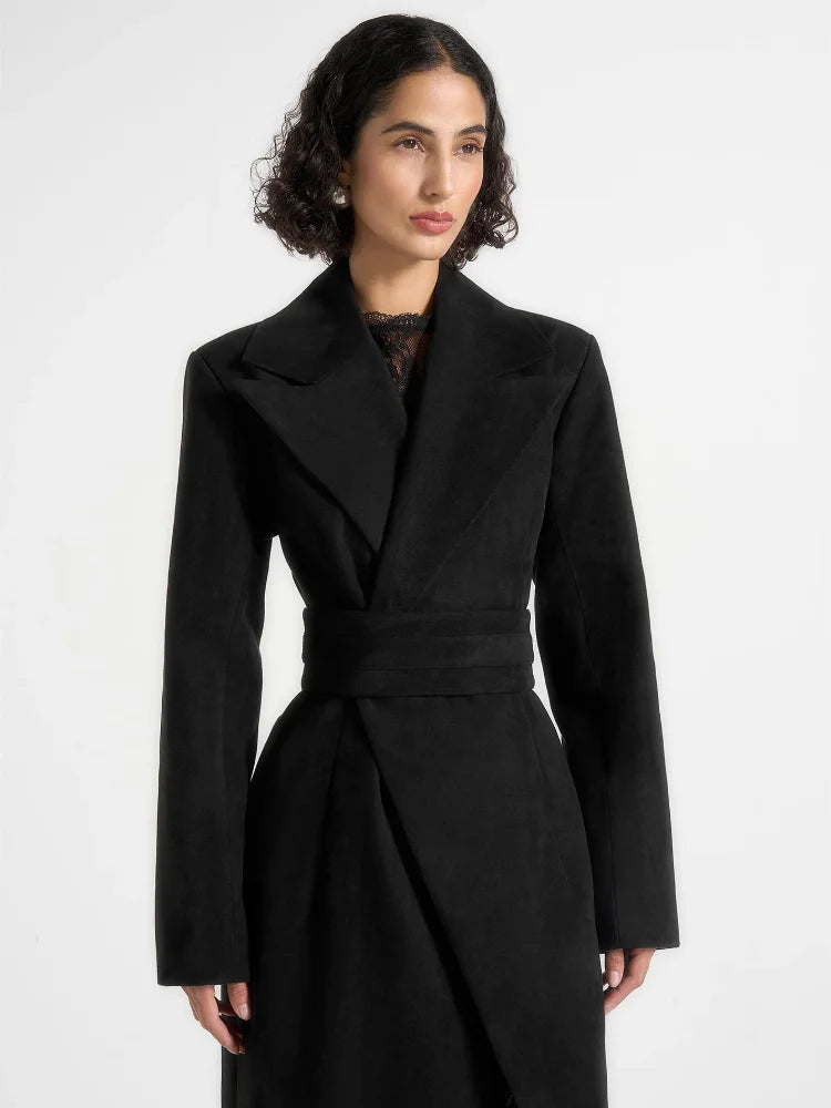 Elegant Belted Long Coat