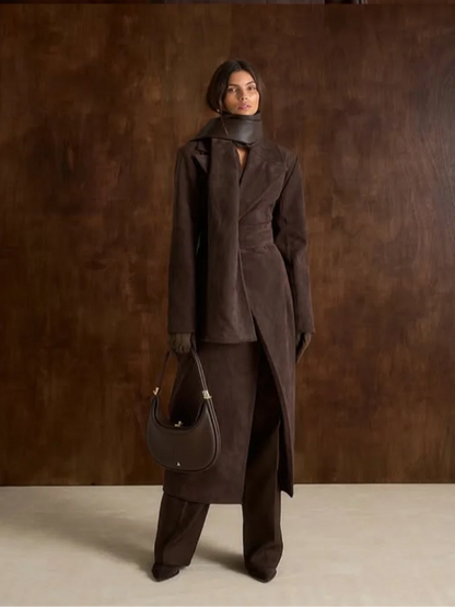 Elegant Belted Long Coat