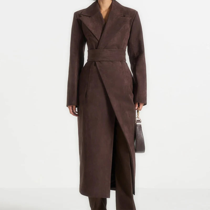 Elegant Belted Long Coat