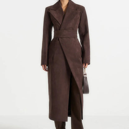 Elegant Belted Long Coat