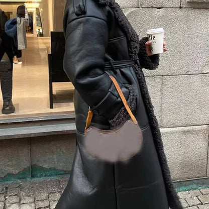 Faux Fur Leather Coat