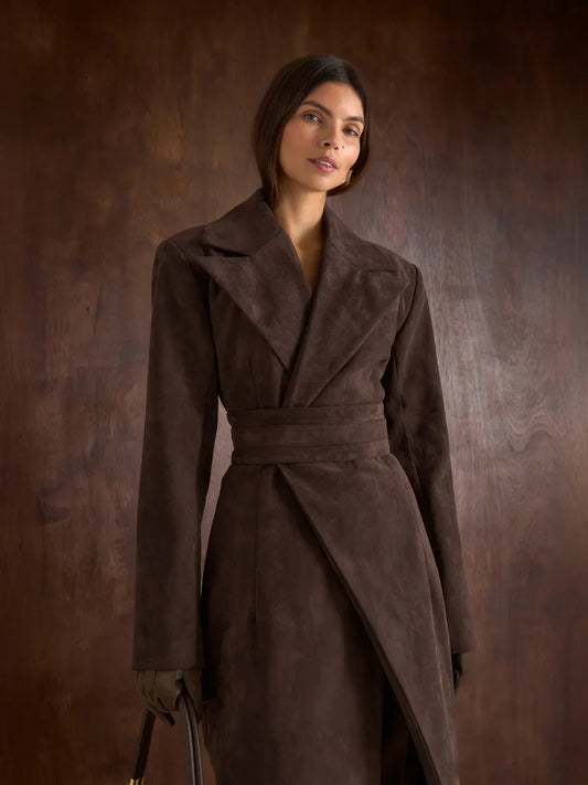 Elegant Belted Long Coat