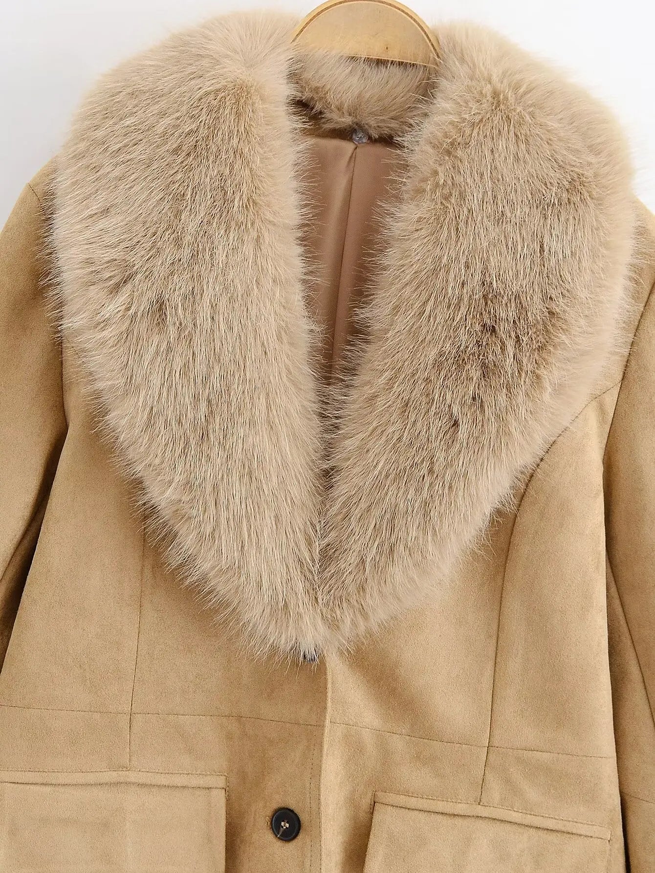 Faux Fur Collar Coat