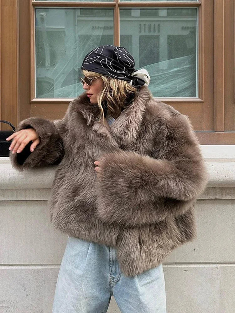 Brown Faux Fur Coat