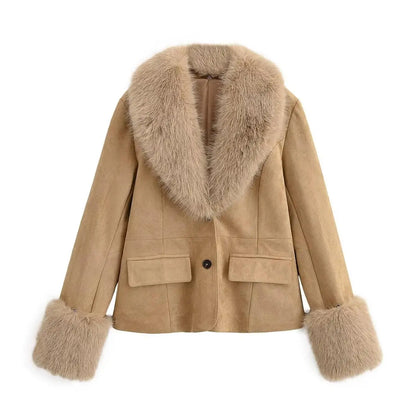 Faux Fur Collar Coat