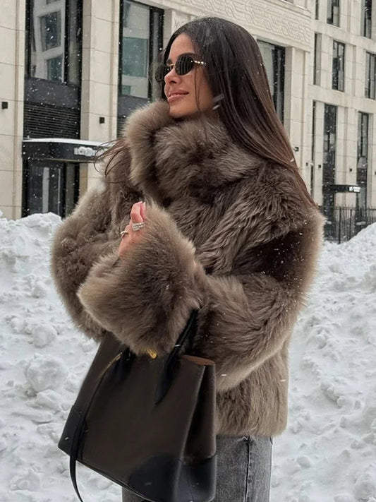 Brown Faux Fur Coat