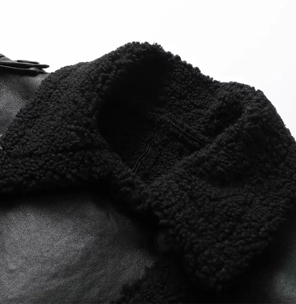 Faux Fur Leather Coat