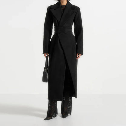 Elegant Belted Long Coat