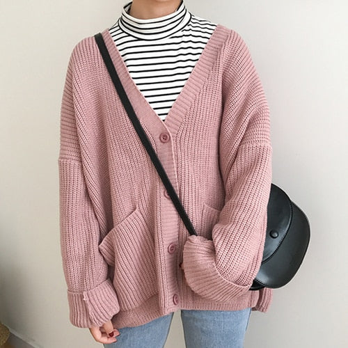 Casual Oversized Cardigan - Cover Peace