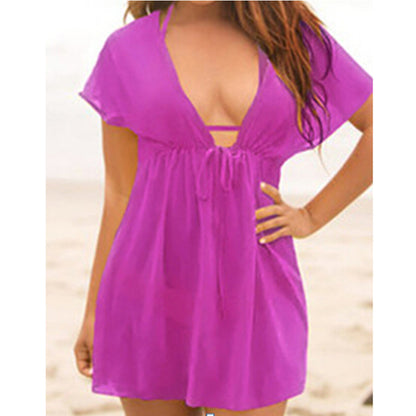 V-neck Chiffon Cover Up - Cover Peace