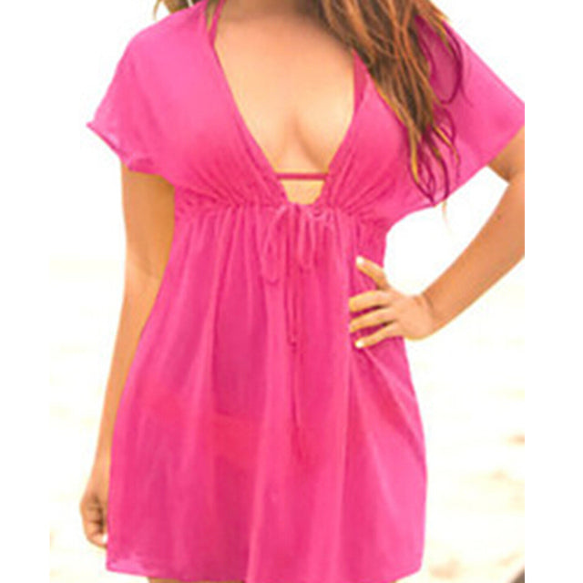 V-neck Chiffon Cover Up - Cover Peace